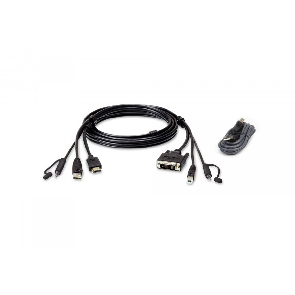 Aten 2L-7D02DHX2 KVM-kablar Svart 1,8 m