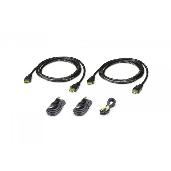 Aten 2L-7D02UHX5 KVM-kablar Svart 1,8 m