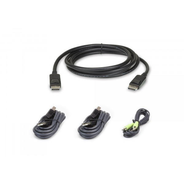 Aten 2L-7D02UDPX4 KVM-kablar Svart 1,8 m