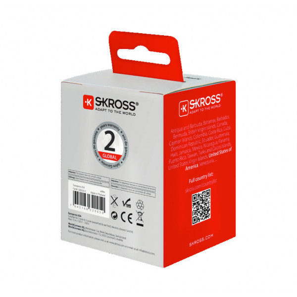 Skross 1.500203-E reseadaptrar Typ B Universal Vit