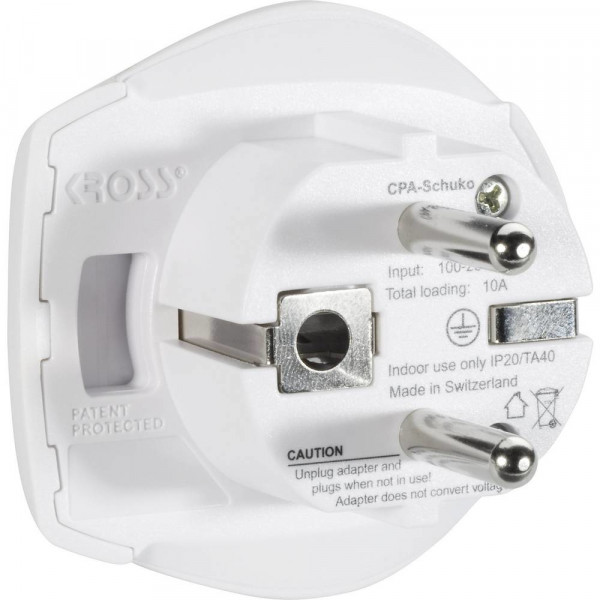 Skross 1.500211-E reseadaptrar Universal Typ C (Europlug) Vit
