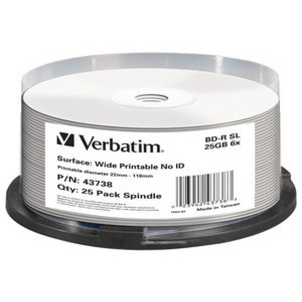 Verbatim 43738 BD-R 25GB 25styck tomma Blu-Ray-diskar
