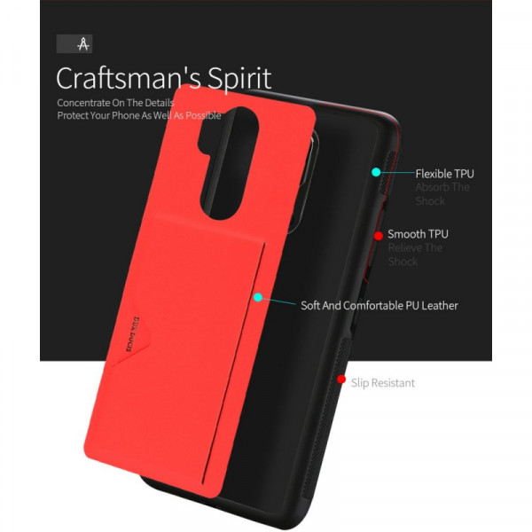 Skal - iPhone XS MAX - Röd Kortplats Dux Ducis 6934913084281