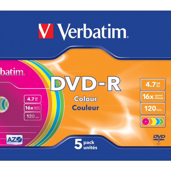 Verbatim DVD-R Colour 4,7 GB 5 styck