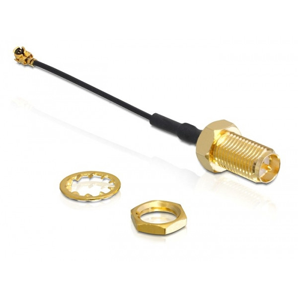 DeLOCK WLAN SMA Antenna Cable signalkablar 0,05 m Svart
