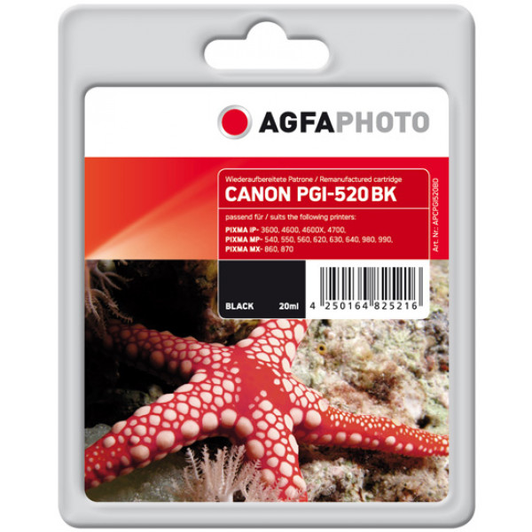 AgfaPhoto APCPGI520BD bläckpatroner Svart 1 styck