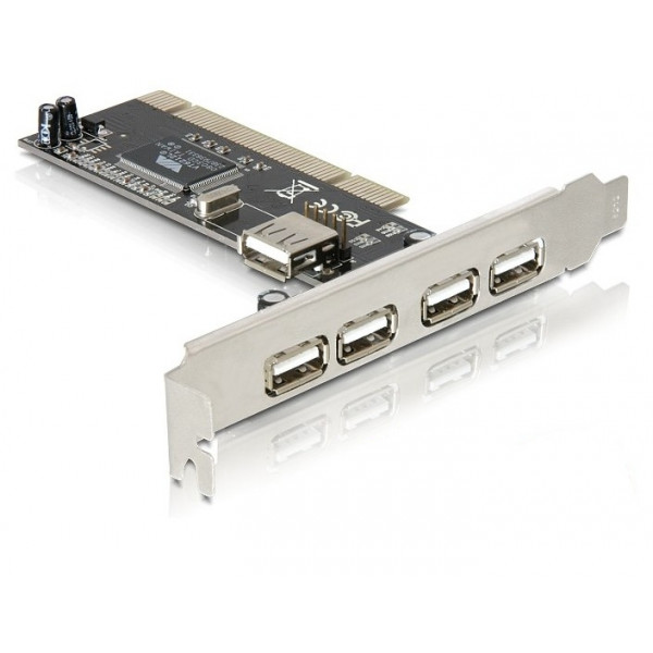 DeLOCK USB2.0 PCI card, 4+1 Port nätverkskort/adapters
