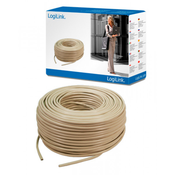 LogiLink CPV0014 nätverkskablar 100 m Beige