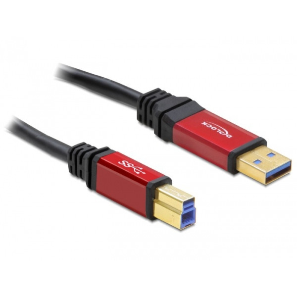 DeLOCK 2.0m USB 3.0 A-B 2m USB A USB B Hane Hane USB-kablar