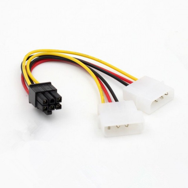 PCI-E adapter 6-pin - 4-pin Molex x 2 ho-ha MPCIE-642
