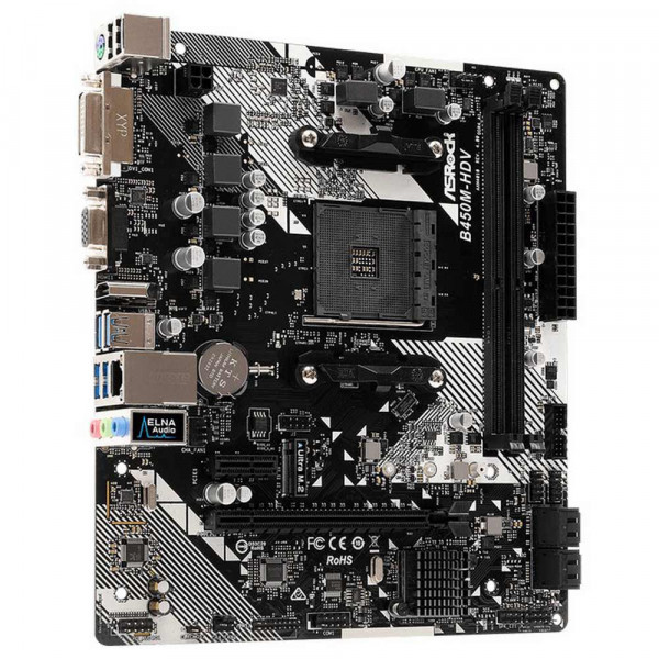 Moderkort AM4 ASRock B450M-HDV R4.0