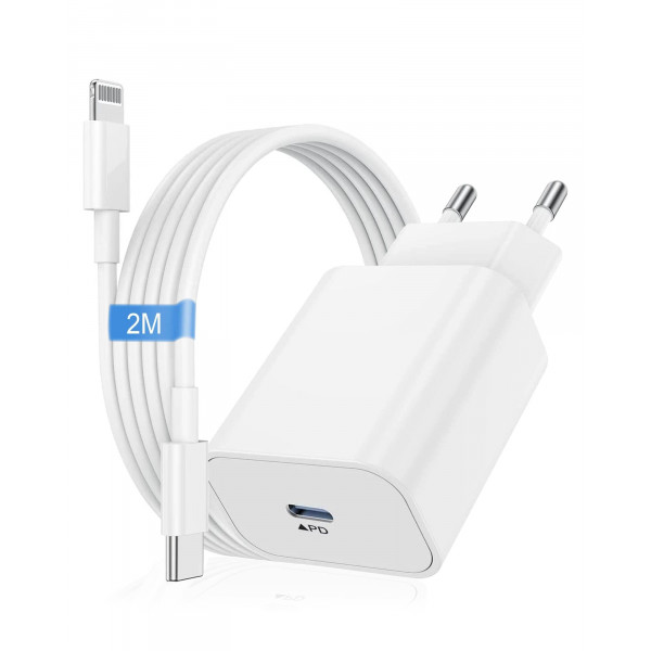 Apple USB-C Charger 20W With Lightning Cable 100cm White Retail Box