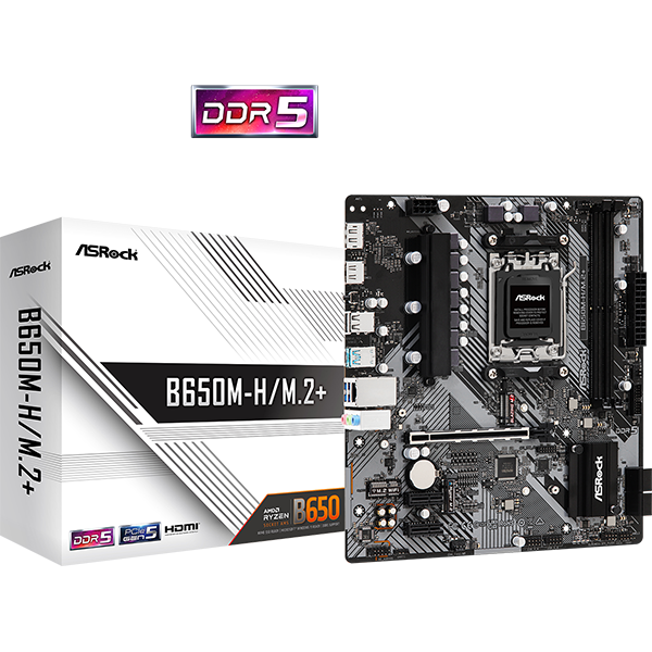 Moderkort AM5 B650 ASRock B650M-H/M.2+ DDR5