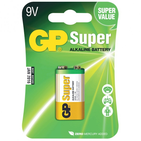 Batteri 9V LR61 - GP Super Alkaline