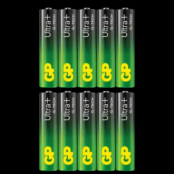 Batterier AAA (LR3) 10-pack GP Ultra Plus Alkaline