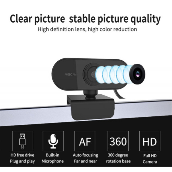 Webbkamera - HDU01 FullHD med Mikrofon CAM-001