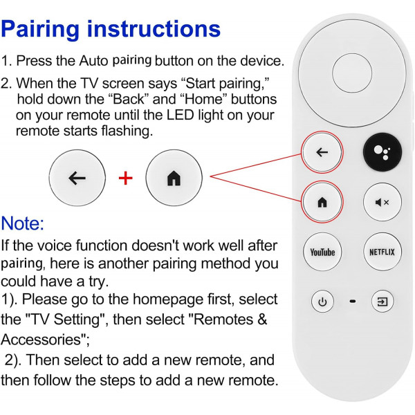 Google Chromecast Google TV fjärrkontroll