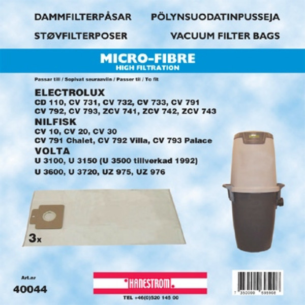 Dammsugarpåsar Hanestrom Electrolux cd påse