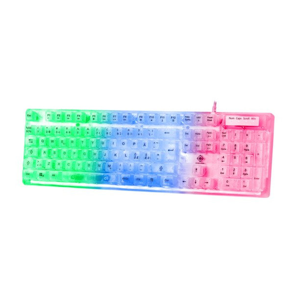 Gaming Tangentbord RGB Transparent - Deltaco DK250 GAM-181-T