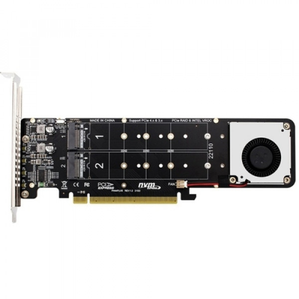 M.2 SSD adapter PCI-E X16 - M.2 NVMe x 4st RAID