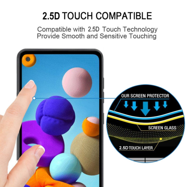 Skärmskydd - Samsung Galaxy A20s Heltäckande Glas Glasskydd Samsung A20s