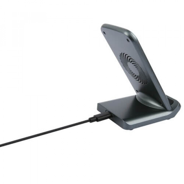 Essentials 1110016 trådlös laddare QI med mobilsställ bordshållare