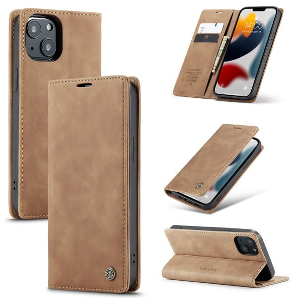 Fodral iPhone 13 - CaseMe Plånboksfodral Brun 101477