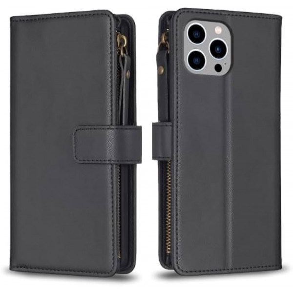Fodral iPhone 13 PRO MAX - 9 kortplatser svart 101937