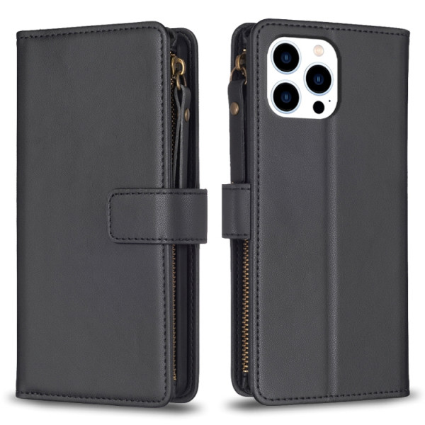 Fodral iPhone 15 PRO - 9 kortplatser svart 101945