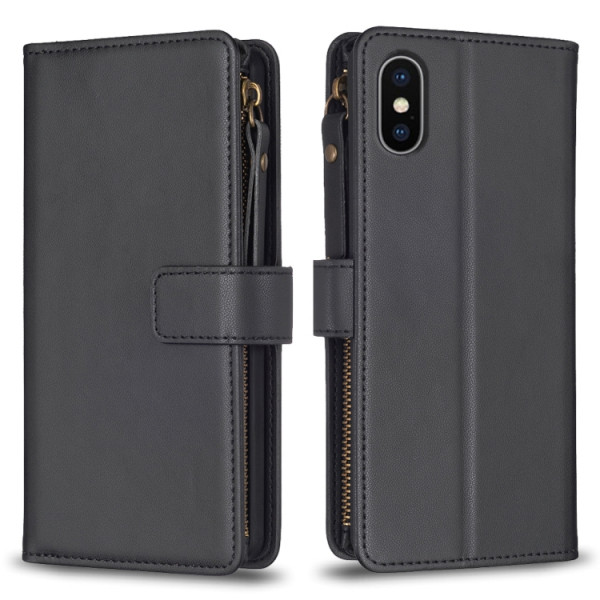Fodral iPhone XS / X - 9 kortplatser svart 101929