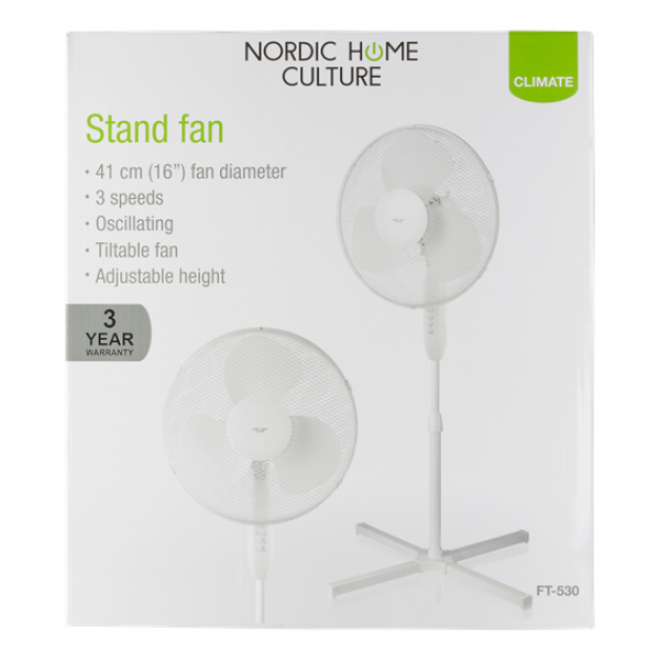 Fläkt - Golvfläkt 50W Vit Nordic Home Culture FD-40E