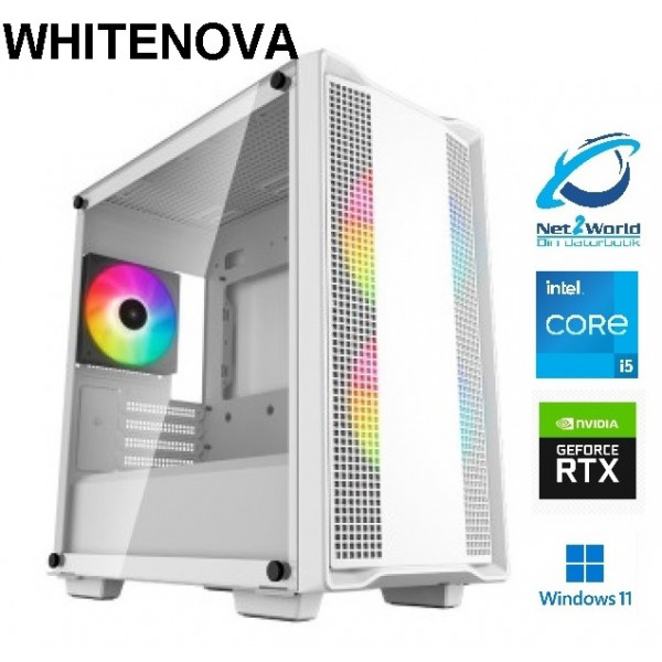 GAMINGDATOR NET2WORLD RTX 5060 | INTEL I5-14400F | 32GB DDR5 | 2TB NVMe | WINDOWS 11 | VIT STATIONÄR DATOR - WHITENOVA