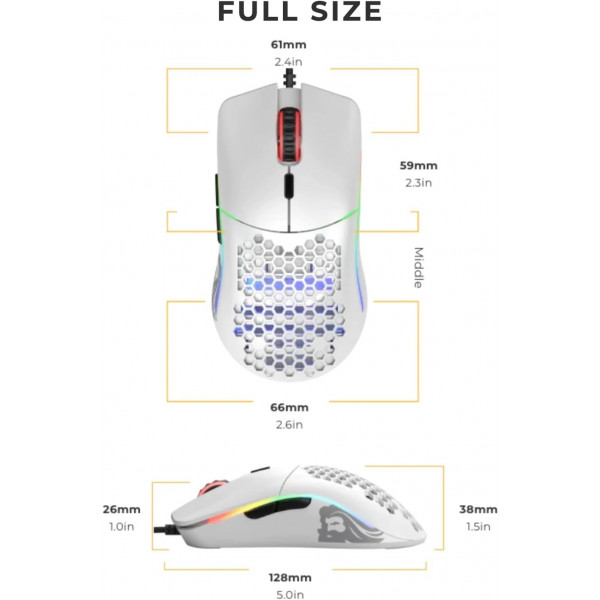 Glorious O Lätt 67g 12000dpi RGB Matt Vit