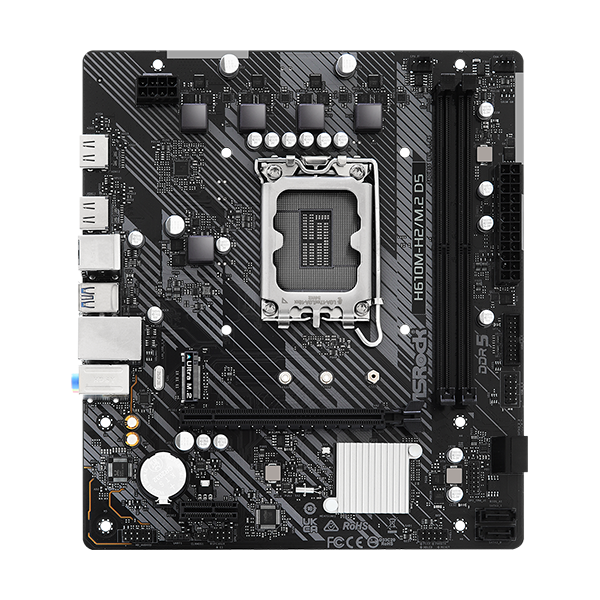 Moderkort S1700 H610 ASRock H610M-H2/M.2 D5 DDR5 90-MXBML0-A0UAYZ