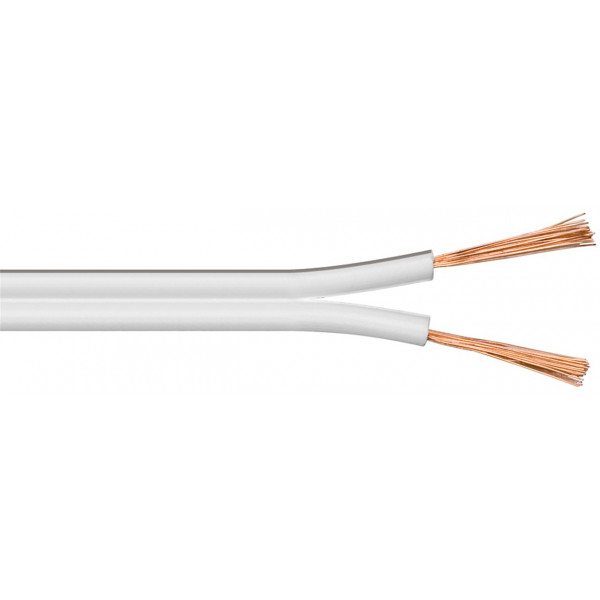 Högtalarkabel 2x1.5mm CCA vit 25m 101080