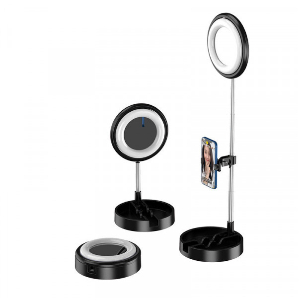 Hållare Tripod Stativ med LED Ringlampa för mobil ARM-T07