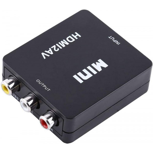 HDMI - RCA x 3 adapter IN-UT, 1080P, ström via USB HDMI2AV