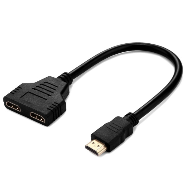 HDMI Splitter 2-port 30cm, visar bild på 2 skärmar HDMI-SPLIT2