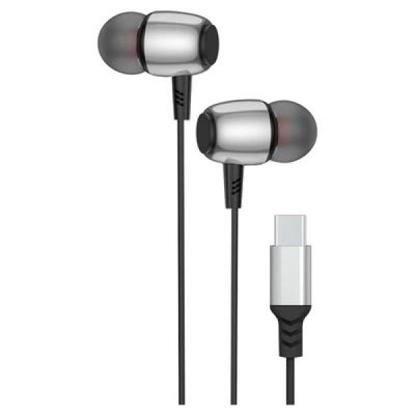 Headset - USB-C Earphones med mikrofon 1.2m Svart