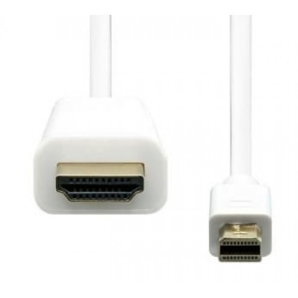 Mini DisplayPort - HDMI kabel 2m GOLD vit