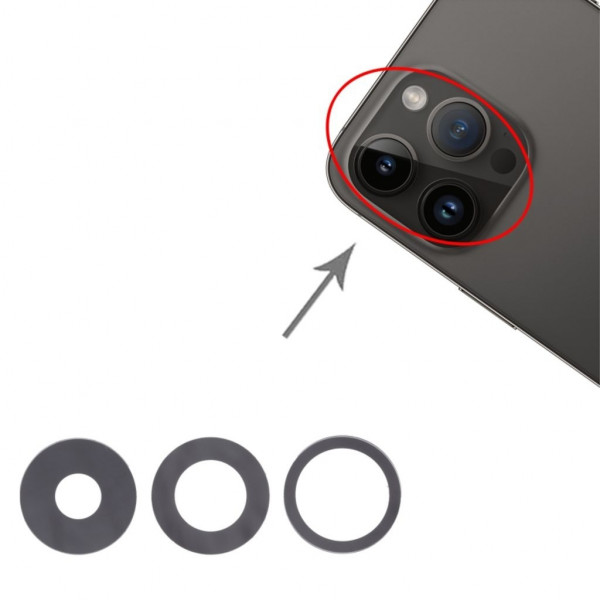 iPhone 14 PRO / MAX Kameralins till bakkamera 3-pa Kameralins-iP14PRO