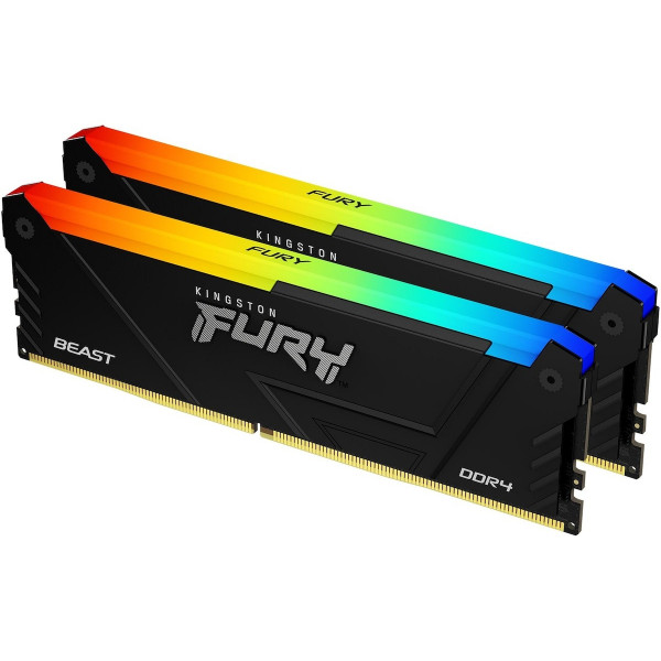 Kingston FURY Beast RGB, DDR4, 3200MHz, 16GB, 2x8gb, CL18, 288-pin, DIMM - KF432C18BB2AK2/16-KO