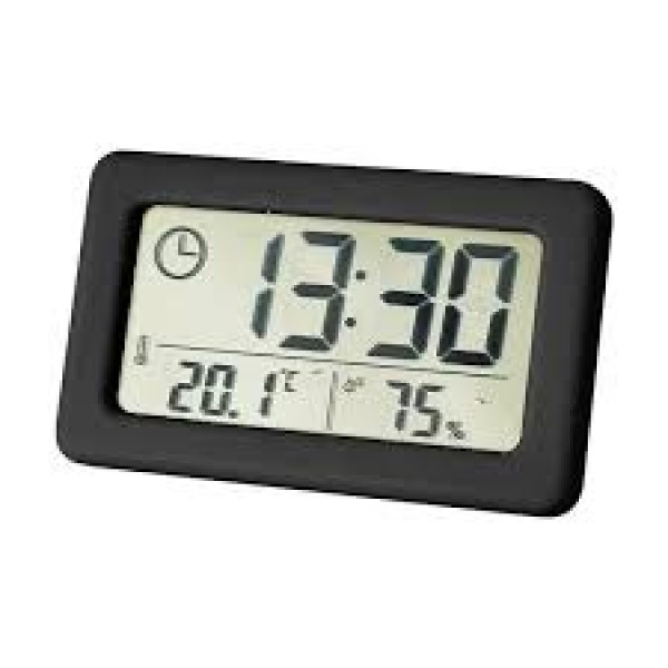 Klocka Digital Termometer Fuktmätare LCD Tunn