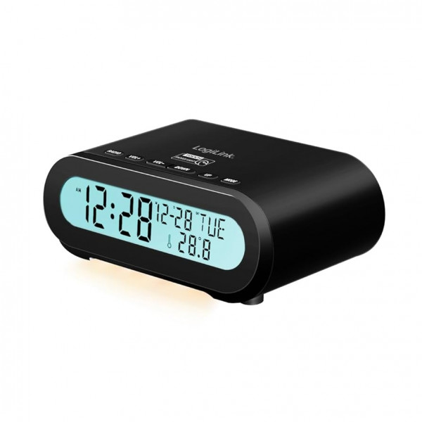Klockradio med Temperatur & Luftfuktighet Svart SC0121