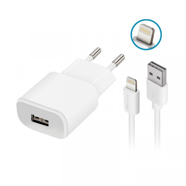 Laddare för iPhone - Strömadapter + Lightning kabel