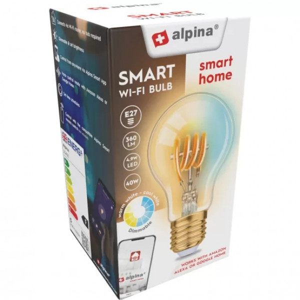 Lampa E27 WiFi Smart LED 9W 360 lm Alpina