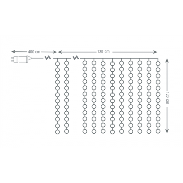 LED gardin 120x120cm 240 dioder inomhus/utomhus LGT-122