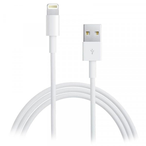 Lightning - USB-A kabel 1m vit bulk