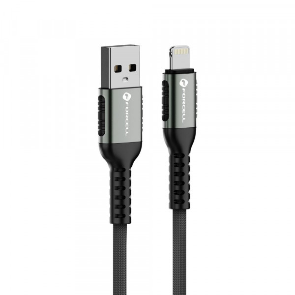 Lightning - USB-A kabel 2m Svart Slitstark