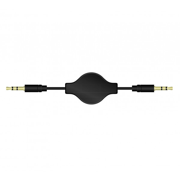 Ljudkabel 3.5mm - 3.5mm (ha-ha) 1m Qnect Utdragbar